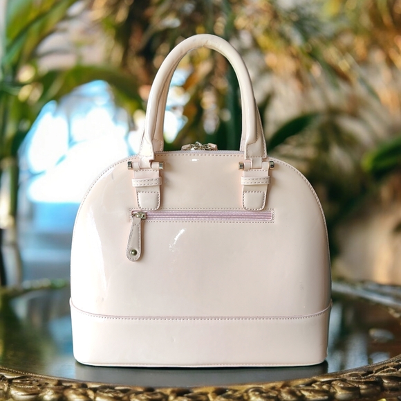 JUSTFAB Tender Pink Patent Leather Dome Handbag - Picture 2 of 12